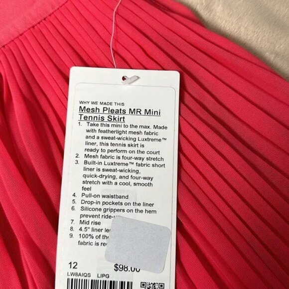 Lululemon Mesh Pleats MR Mini tennis skirt - Picture 3 of 14